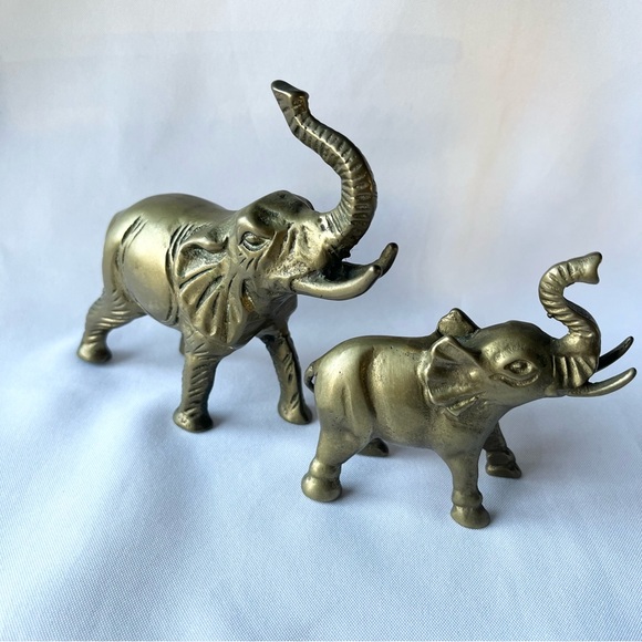 Other - Vintage Brass Elephant & Calf Art Figurines